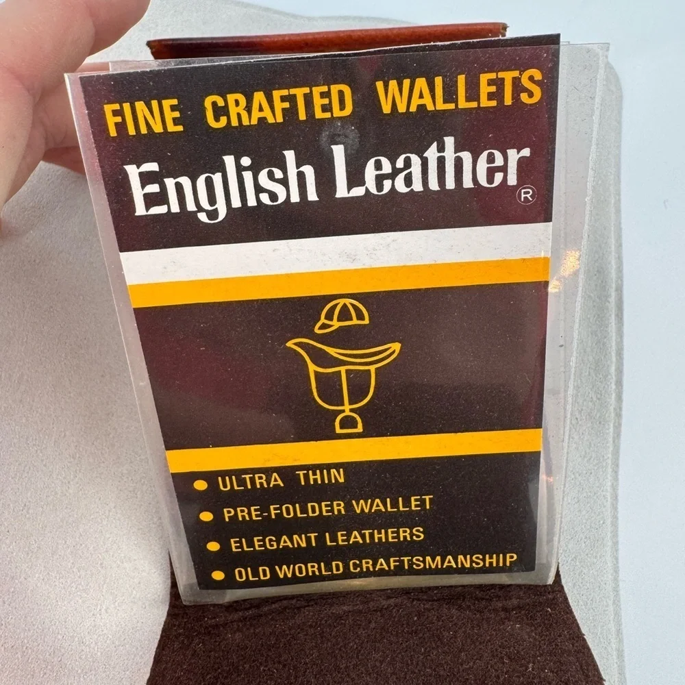 English Leather Designer Collection Leather Billfold Cardholder Vtg